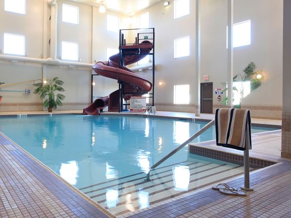 Indoor swimming pool with waterslide