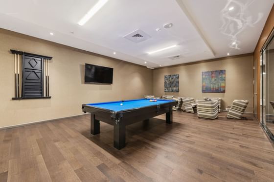 Billiard table in the Private Lounge at ReStays Ottawa