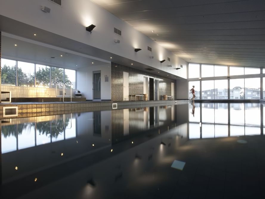 Image of the heated indoor lap pool at Silverwater Resort