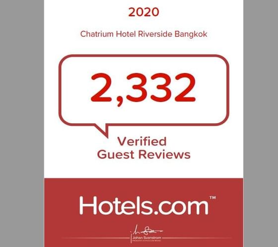 A poster of Verified Guest Review 2020 at Chatrium Hotel