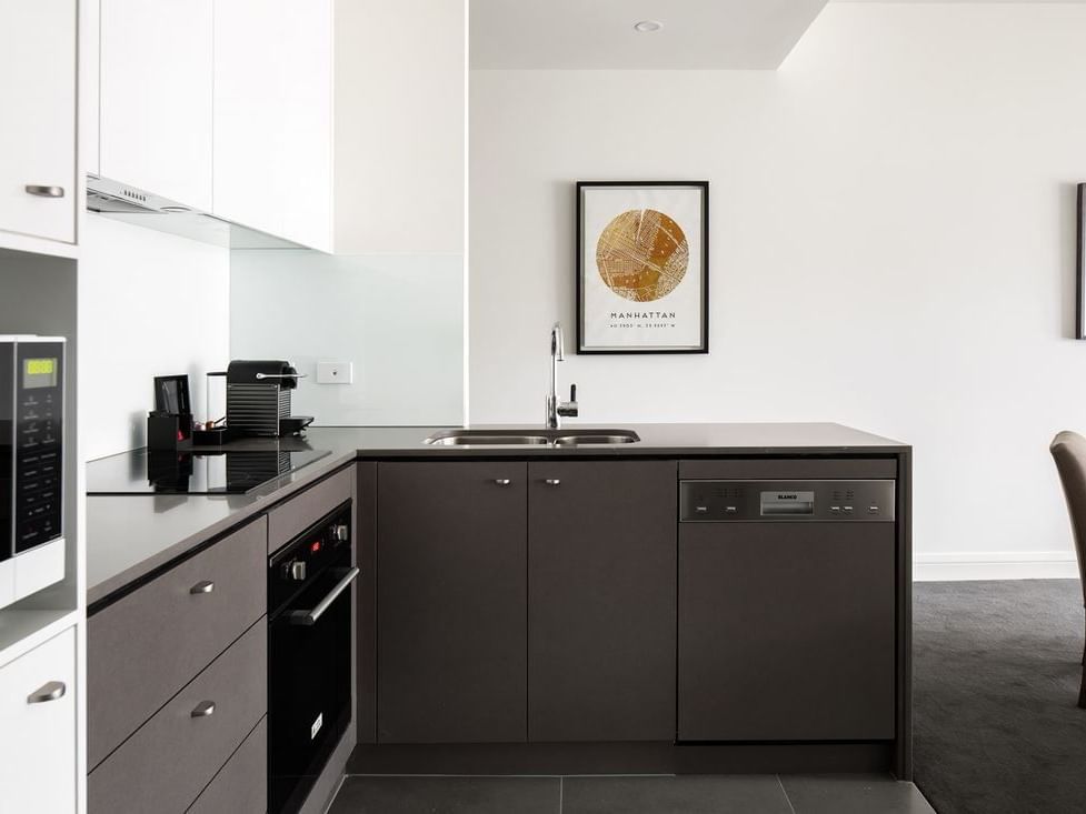 Kitchen, One-bedroom executive apartment at Hotel Knightsbridge