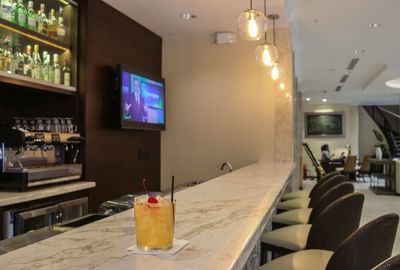 cocktail on bar top
