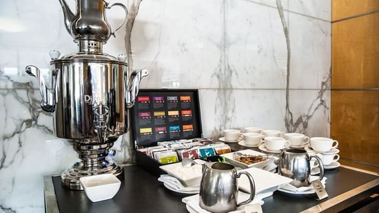 Closeup of coffee maker for event at Pullman Quay Grand Sydney