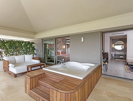 Terrace lounge area in Family Roof Suite with Jacuzzi at Cullinan Belek