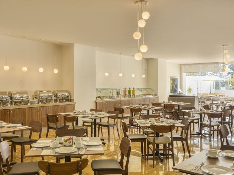 Interior de la mesa del comedor del restaurante del One Hotel