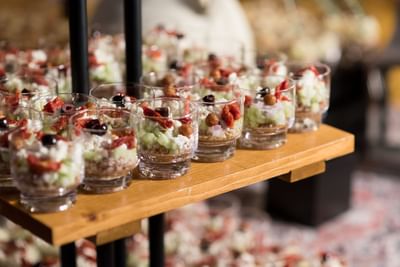 dessert in glass cup