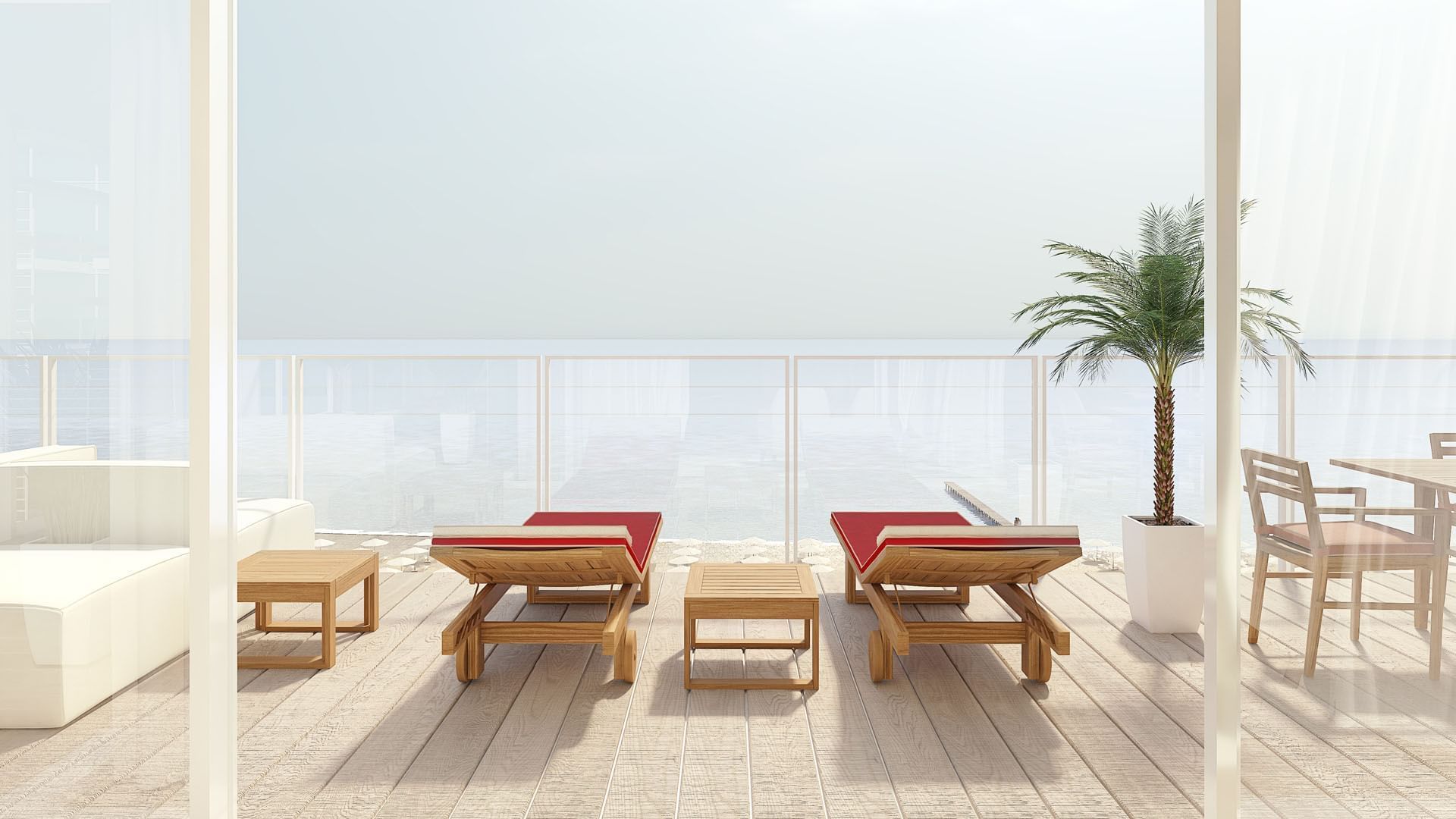 Loungers on a balcony at Falkensteiner Hotels