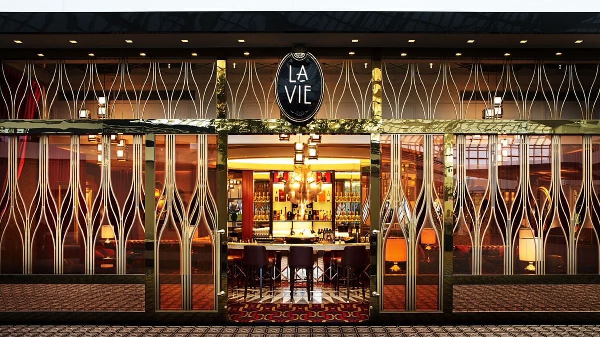 Exterior view of La Vie Champagne Lounge at Crown Hotel Perth