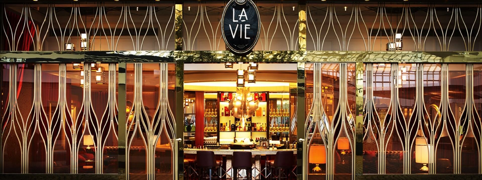 Exterior view of La Vie Champagne Lounge at Crown Hotel Perth
