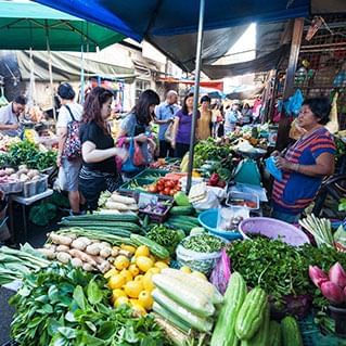 penang local day market selling vegetables