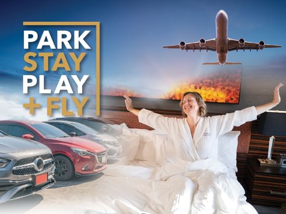 Park Stay Play + Fly poster used at Hotel Clique Calgary Airport