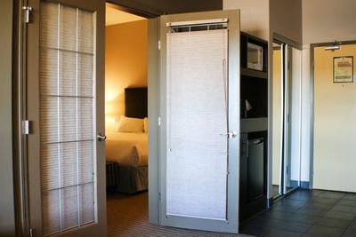 French doors to bedroom