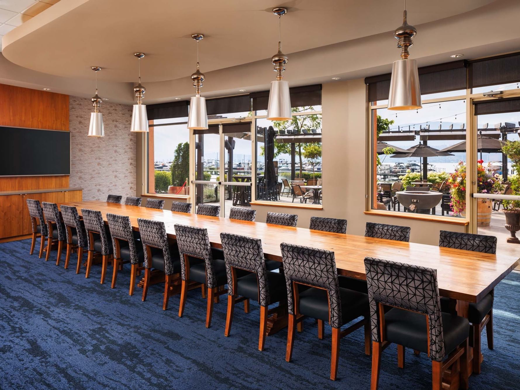 Meeting room table set up at Manteo Resort Waterfront