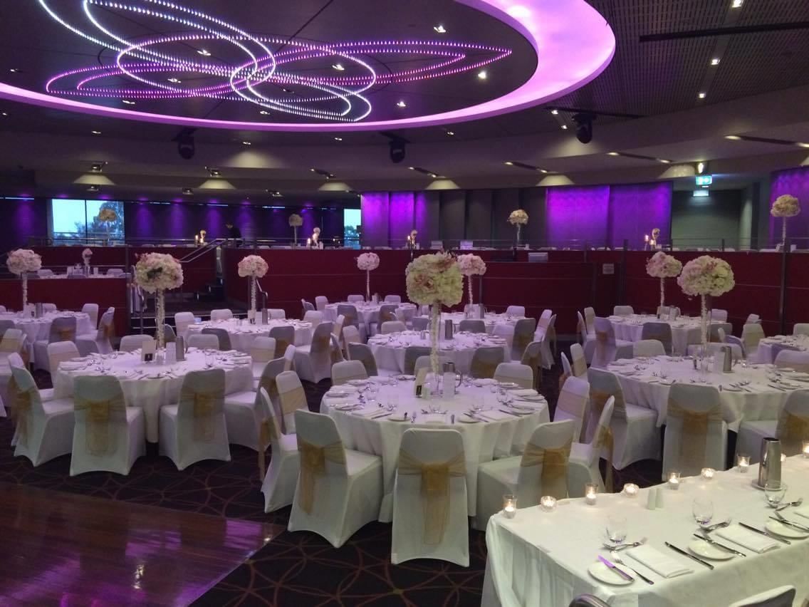 Banquet tables setup for an event at Novotel Sydney