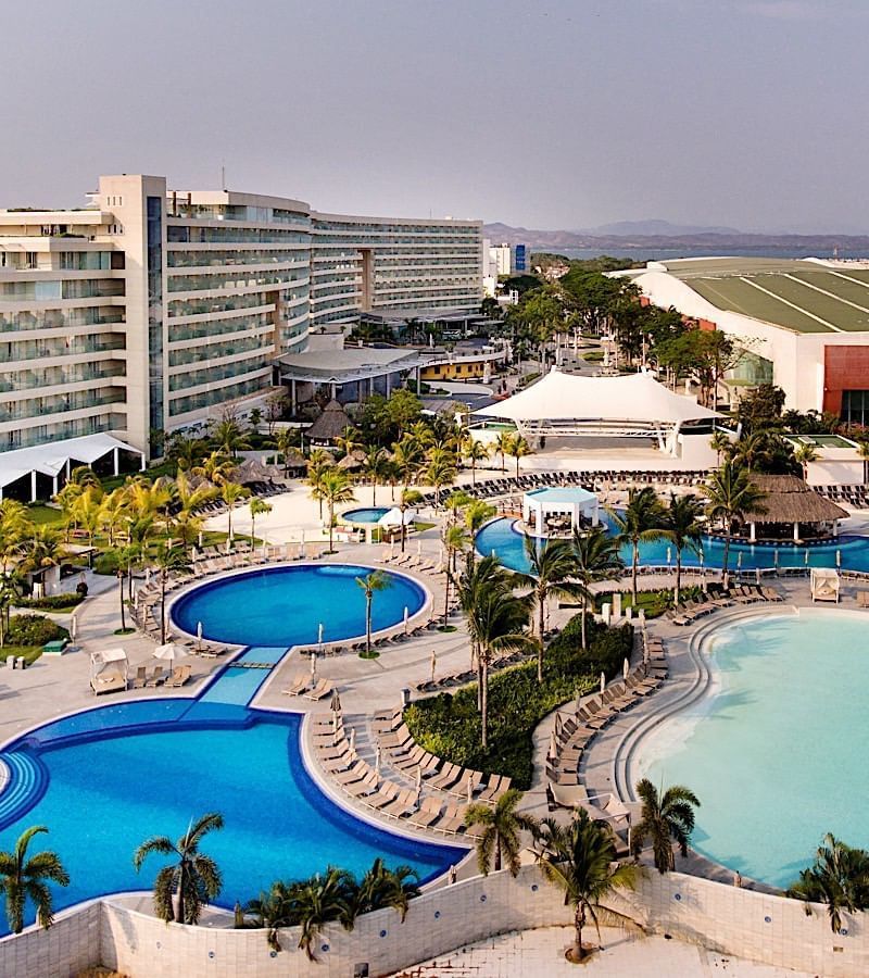 View of Mundo Imperial and the pool from the sky