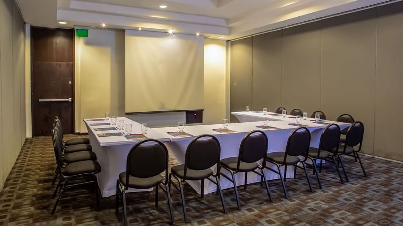 U shape table setup in a meeting room at Fiesta Inn Tampico