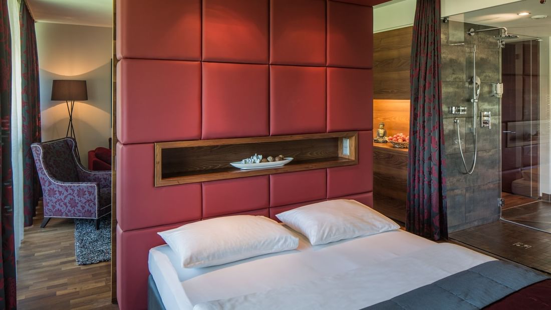 Bed with headboard, Senior Suite at Falkensteiner Hotel Leoben