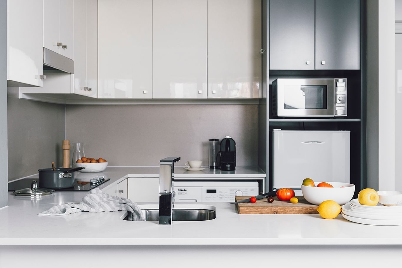 Veggies on the kitchen counter in 1 Bedroom Superior Suite at Quay West Suites Melbourne