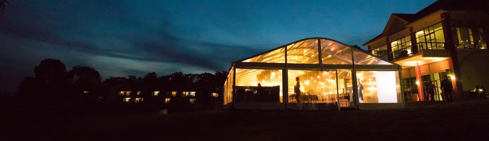 Exterior view of Novotel Barossa Valley at night