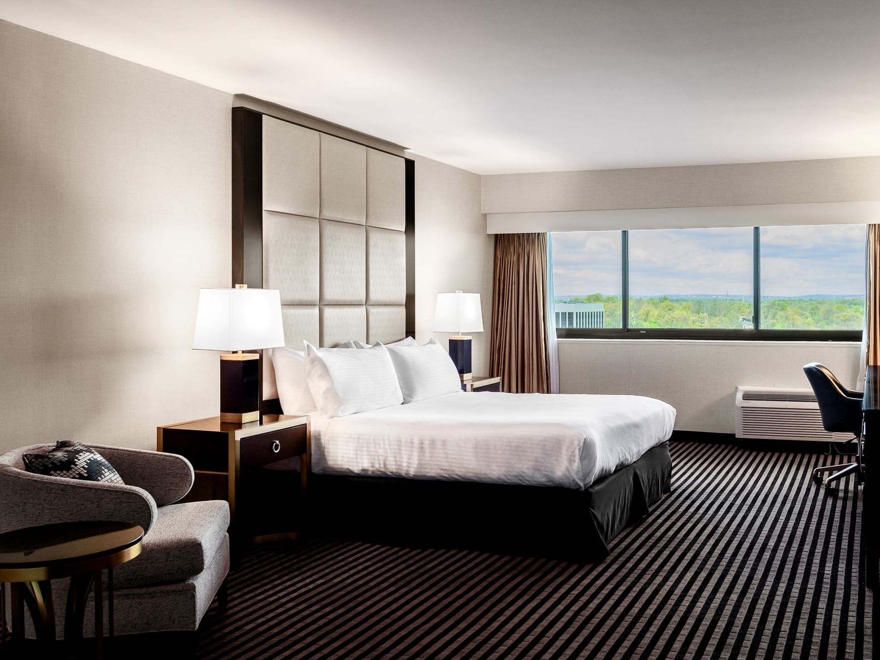 King Bed - Superior Room with a view at APA Hotel Woodbridge, Iselin NJ.