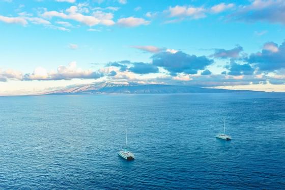Aerial view of the yacht at Kaanapali Beach Hotel Hawaii 