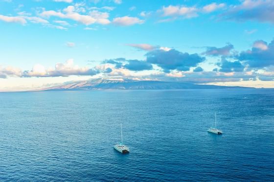 Aerial view of the yacht at Kaanapali Beach Hotel Hawaii