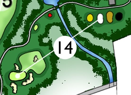 Sketch of 14th hole of a golf course at Chatrium Golf Resort