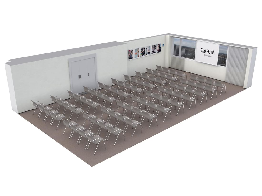 3D plan of Meet 26 Three meeting room at The Hotel Brussels
