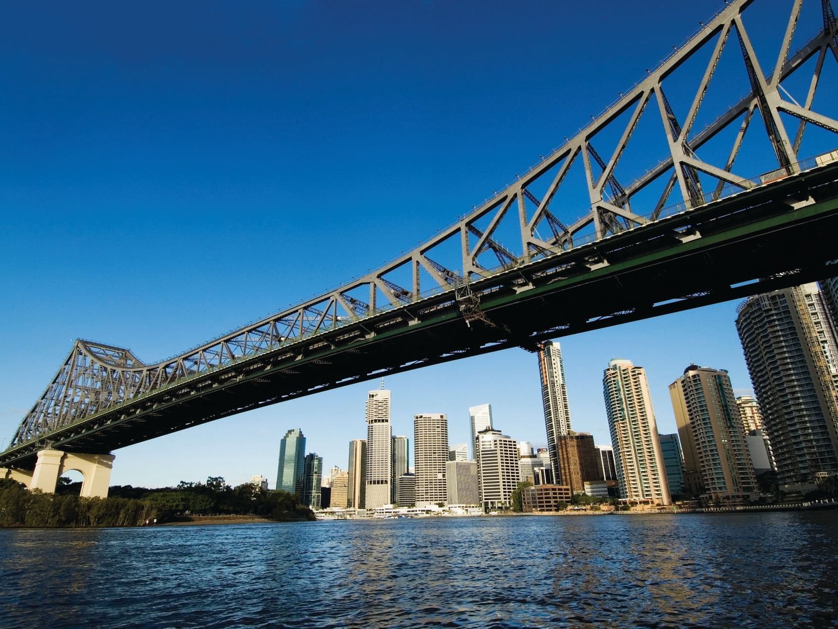 Story Bridge with city view near Grand Chancellor Brisbane