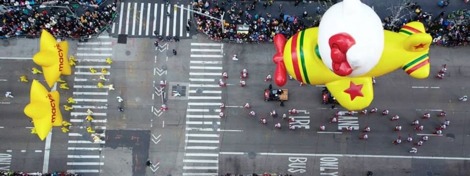 Aerial view of Macy's Parade near Warwick New York