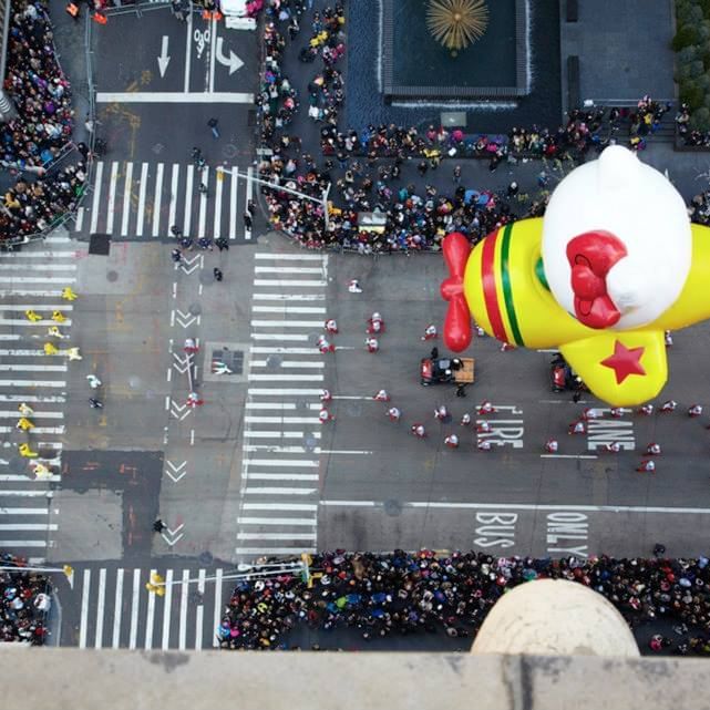 Aerial view of Macy's Parade near Warwick New York