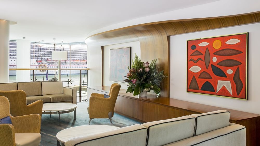 Interior of the lobby at Pullman Quay Grand Sydney Harbour