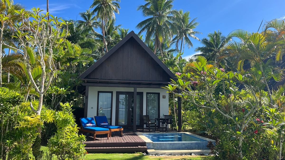 Beach Front Bure with Plunge Pool at Tambua Sands Beach Resort in Sigatoka.