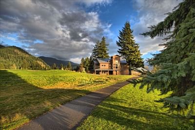 A pathway through CHR Grounds at Carson Hot Springs Resort