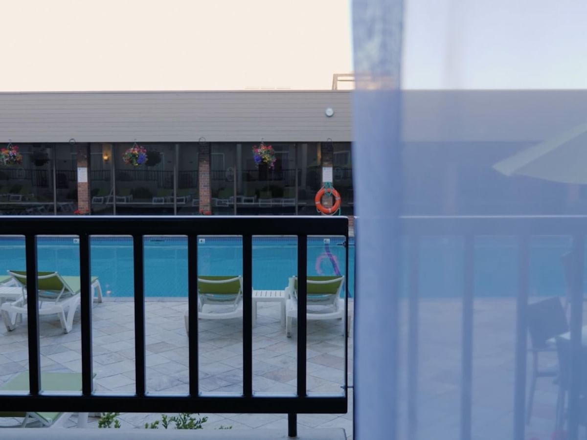 Balcony view of swimming pool