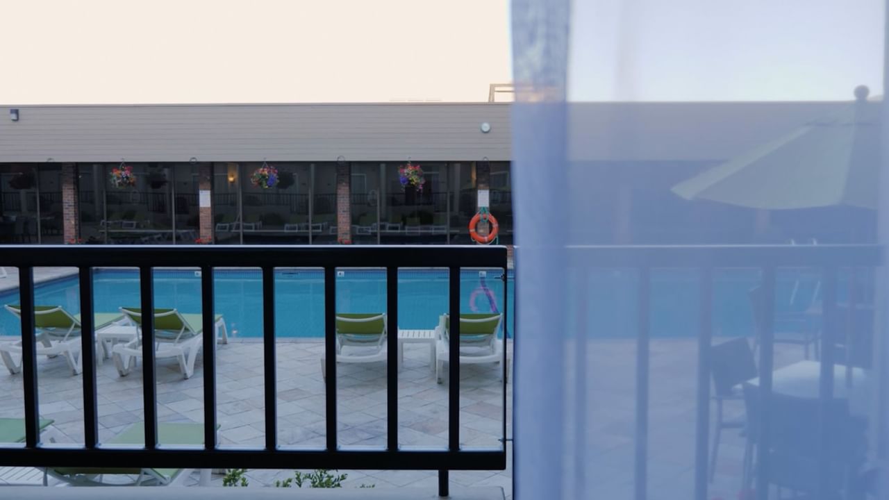 Balcony view of swimming pool