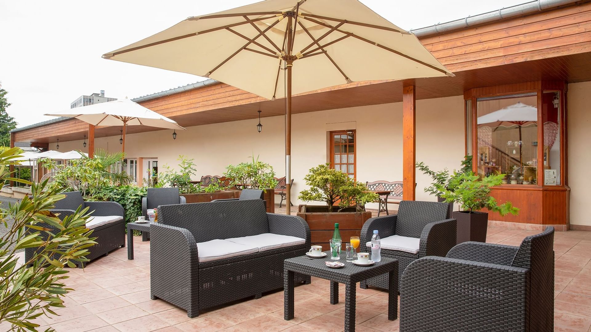 Outdoor lounge area at the Hotel Clos Sainte Marie