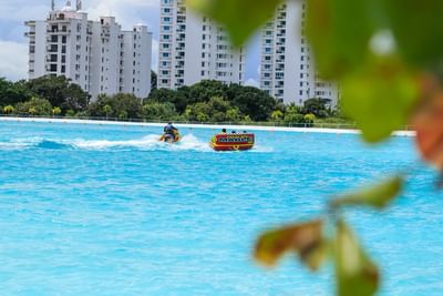 People enjoying Marina water sports on a sunny day near Playa Blanca Beach Resort