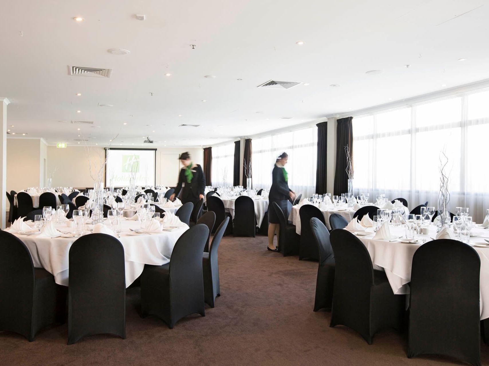 Banquet tables arranged in Pandora Room at Grand Chancellor Townsville