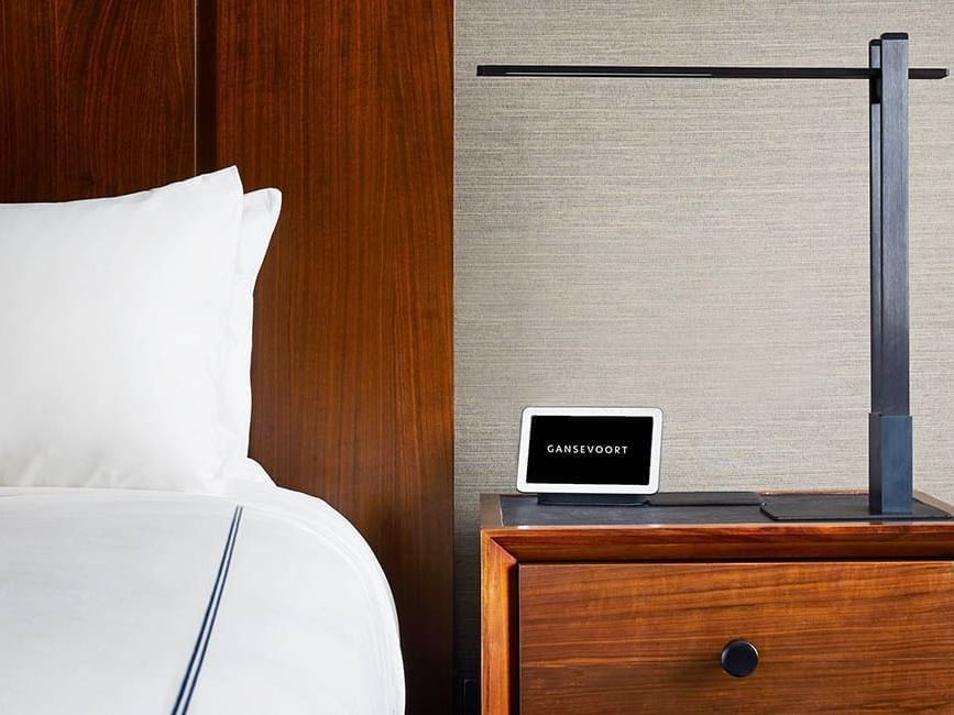 Bedroom detail at Gansevoort Meatpacking NYC