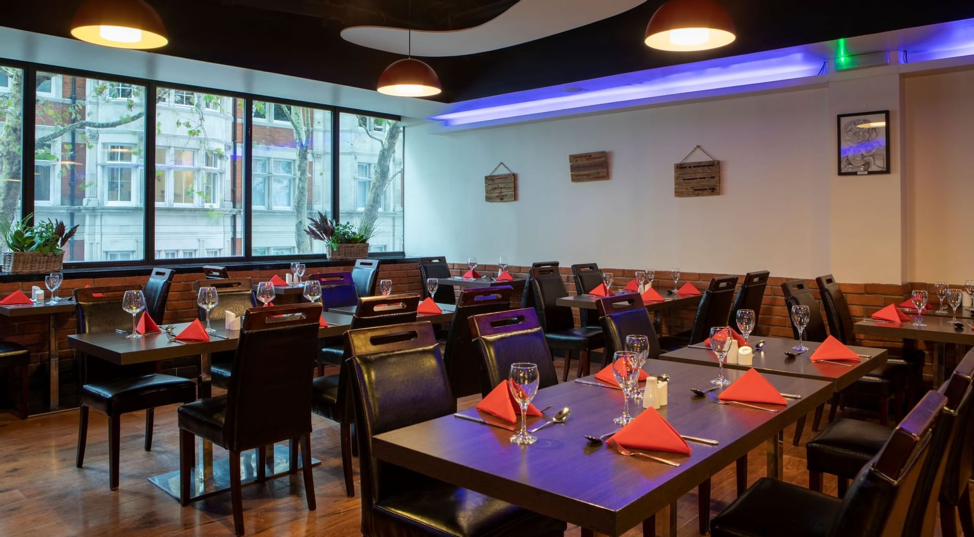 Dining area in Sage & Chilli Restaurant at St. Giles London