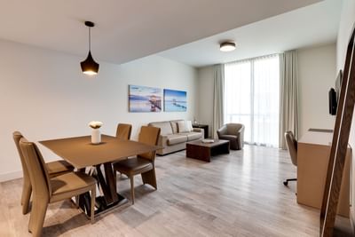 Stylish furniture in a living room at Costa Beach Resort