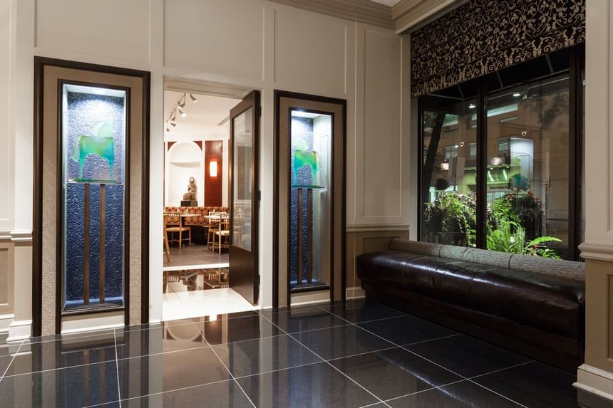 Seating area in the Hotel lobby at The Whitehall 