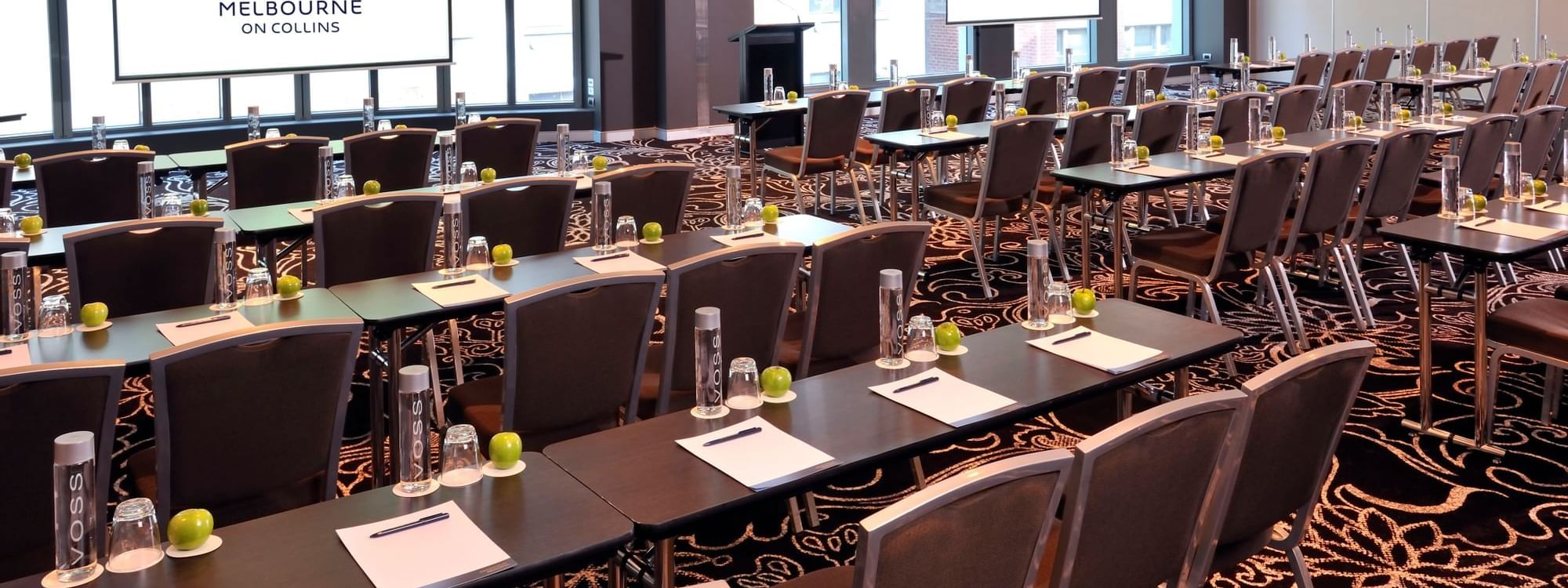 Classroom setup in Australia Meeting room at Novotel Melbourn