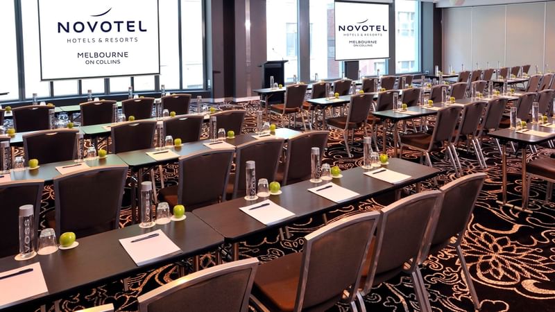 Classroom setup in Australia Meeting room at Novotel Melbourn