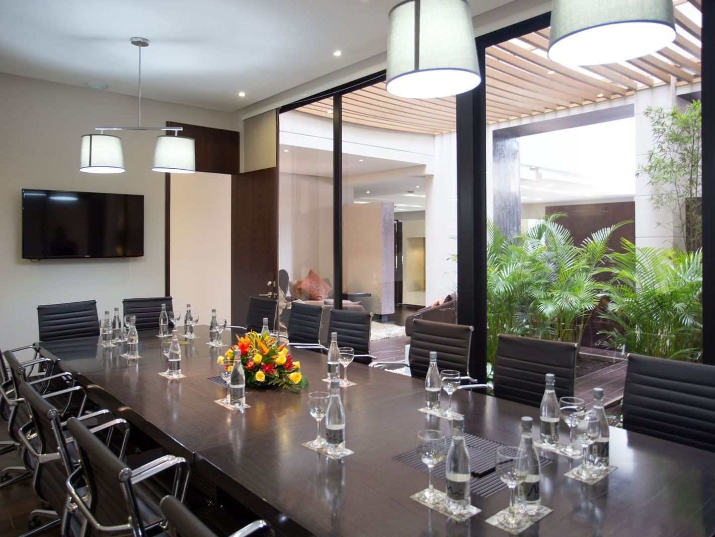 Table arrangement in a meeting room at Blue Doors Hotels