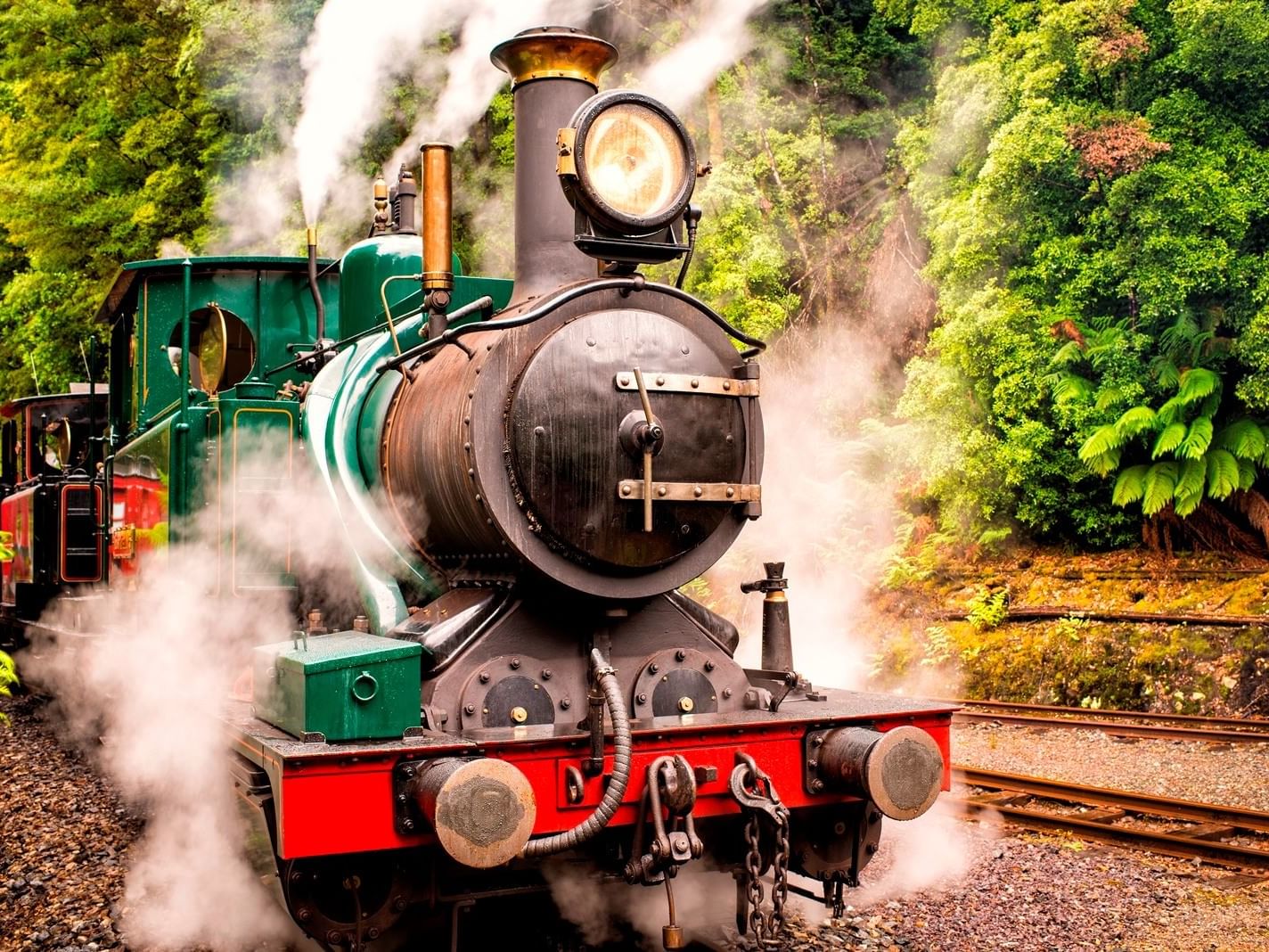A Train Engine at Wilderness Railway near Strahan Village