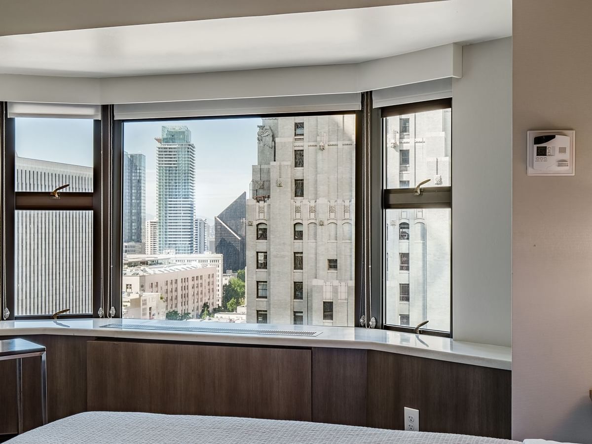 View of downtown Seattle from hotel room