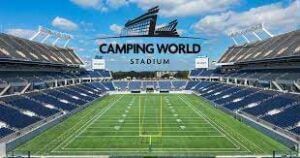 Aerial view of Camping World stadium at Rosen Inn Universal