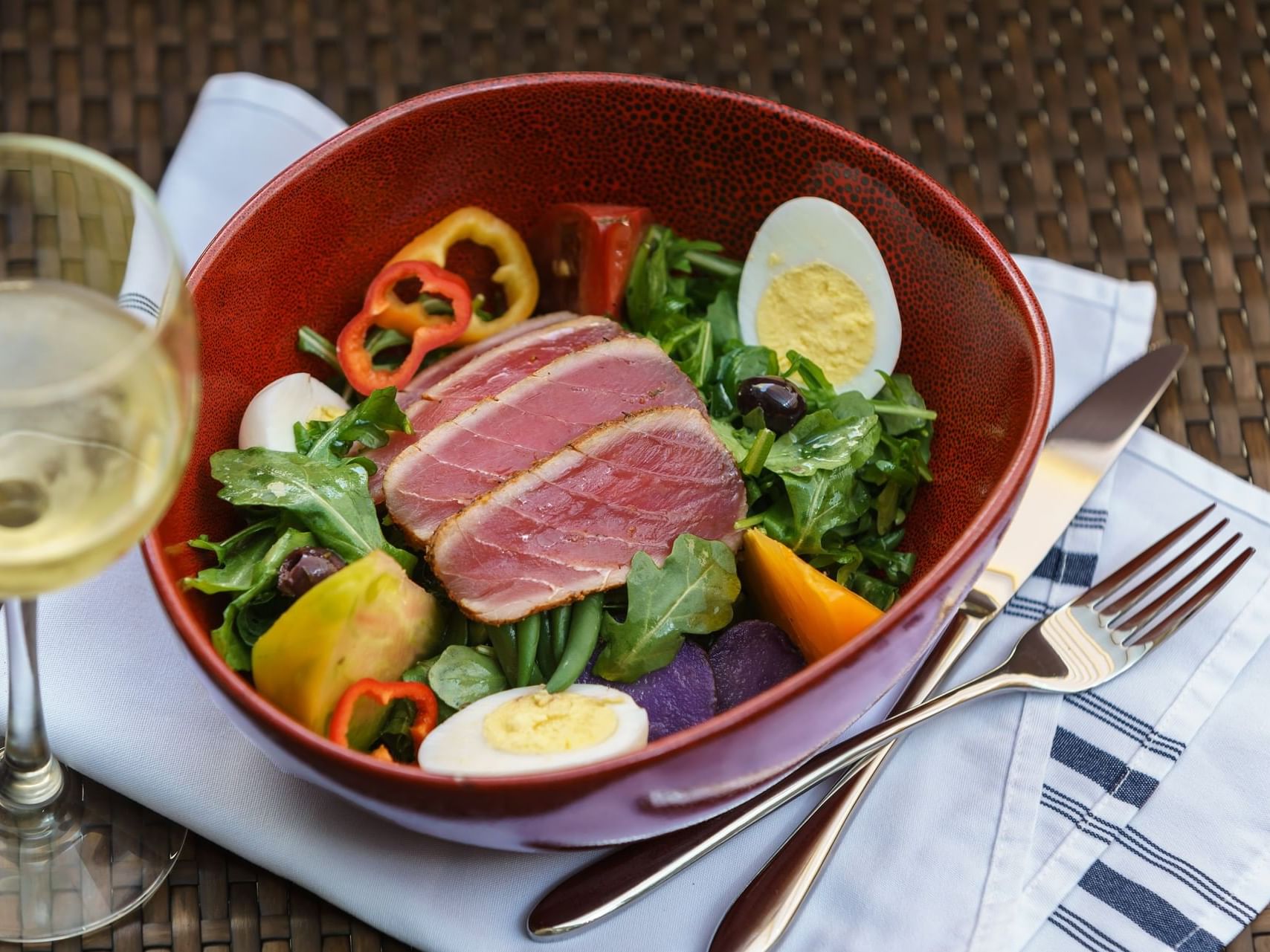Closeup View On A Salad At Luxe Sunset Boulevard Hotel